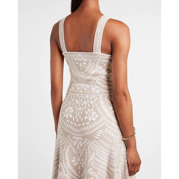 Express Patterned Jacquard V-neck Sweater Tank XL - Picture 2 of 5